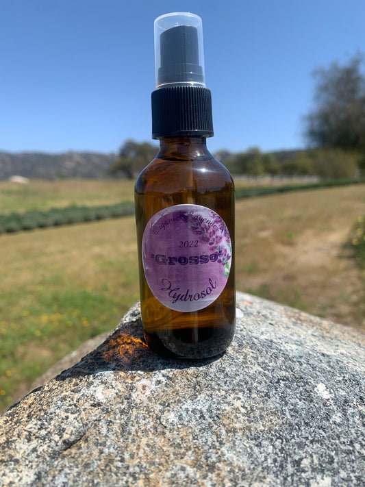 Lavender Hydrosol Spray 4 ounces. 100% Pure Lavender Hydrosol, Organic and Grown and Distilled on our Farm