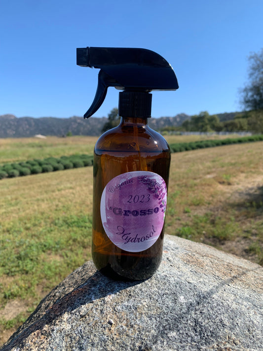 Lavender Hydrosol Spray 16 ounces. 100% Pure Lavender Hydrosol, Organic and Grown and Distilled on our Farm